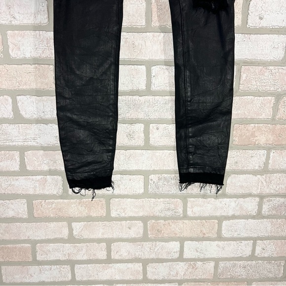 DL1961 Margaux Midrise Instascuplt Ankle Coated Skinny Jeans in Habasu Black 24 - Picture 5 of 12